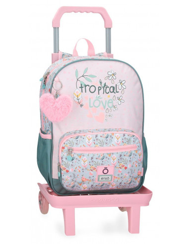 96424T1 ADAPT. BACKPACK 38CM.W/TROLLEY  TROPICAL LOVE